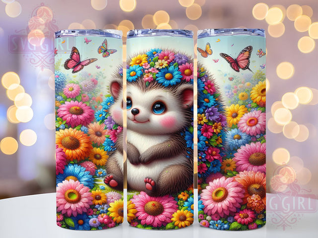Cute Whimsical Hedgehog Tumbler, Cute Hedgehog Tumbler, Whimsical Animal Wrap, Rustic Hedgehog Wrap, Playful Wildlife Wrap, Sublimation Design, Trendy Gift Idea Sublimation SvggirlplusArt 