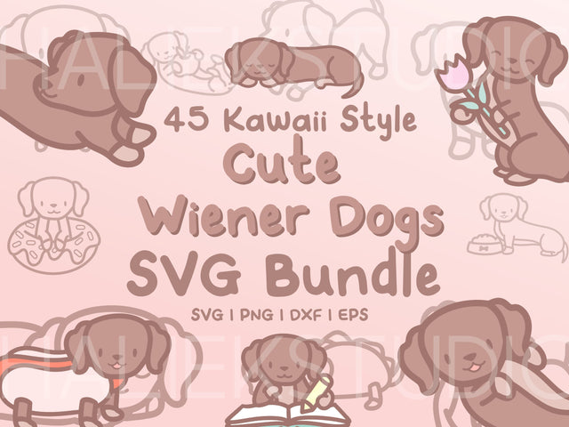 Cute Wiener Dogs SVG Design Set SVG HalieKStudio 
