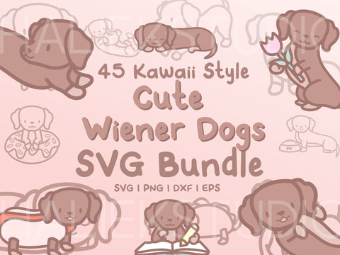 Cute Wiener Dogs SVG Design Set SVG HalieKStudio 