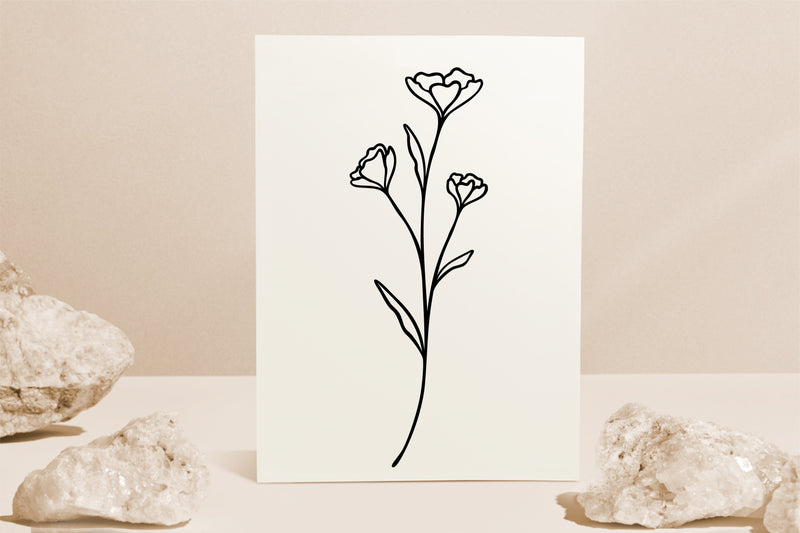 Cute Wildflower Line Art SVG RFCreative 