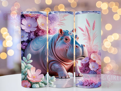 Cute Wildlife Hippo Tumbler, Wildlife Lover Tumbler, 20oz Tumbler Wrap, Sublimation Design, Safari Animal Gift, Cute Hippo Wrap, Nature Inspired Tumbler Sublimation SvggirlplusArt 