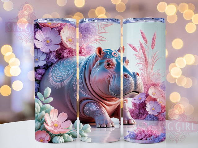 Cute Wildlife Hippo Tumbler, Wildlife Lover Tumbler, 20oz Tumbler Wrap, Sublimation Design, Safari Animal Gift, Cute Hippo Wrap, Nature Inspired Tumbler Sublimation SvggirlplusArt 