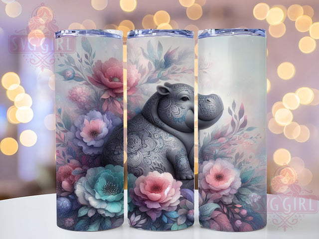 Cute Wildlife Hippo Tumbler, Wildlife Lover Tumbler, 20oz Tumbler Wrap, Sublimation Design, Safari Animal Gift, Cute Hippo Wrap, Nature Inspired Tumbler Sublimation SvggirlplusArt 