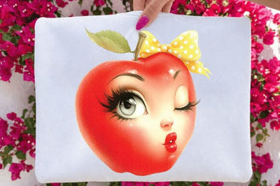 Cute Winking Apple Girl Clipart Sublimation SVGArt 