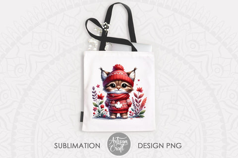 Cute Winter Animals | Maple Leaf | Canada Christmas Sublimation Artisan Craft SVG 