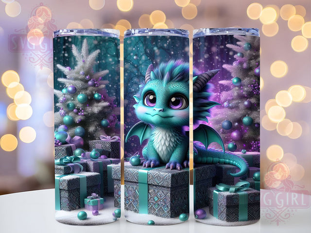 Cute Winter Baby Dragon Tumbler, Baby Dragon, Fantasy Wrap, 20Oz Tumbler, Sublimation Design, Cute Creature, Magical Gift Sublimation SvggirlplusArt 