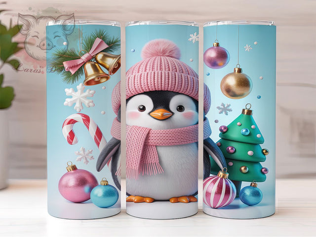 Cute Winter Penguin Tumbler, Cute Christmas Wrap, Holiday Mug Design, Sublimation Wrap, Festive Drinkware, Penguin Lover Gift, Cozy Winter Cup Sublimation Lara' s Designs 