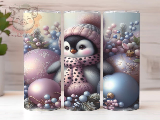Cute Winter Penguin Tumbler, Cute Penguin Tumbler, Snowy Penguin Scene, 20Oz Wrap Design, Penguin Sublimation, Frosty Winter Art, Adorable Holiday Penguin Sublimation Lara' s Designs 