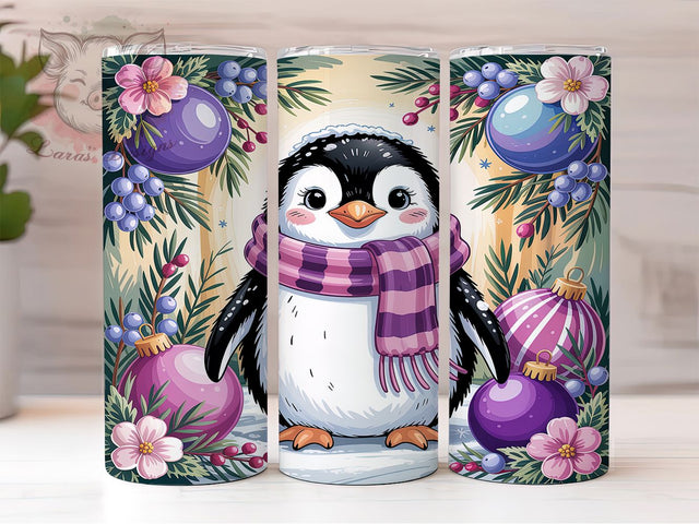 Cute Winter Penguin Tumbler, Cute Penguin Tumbler, Snowy Penguin Scene, 20Oz Wrap Design, Penguin Sublimation, Frosty Winter Art, Adorable Holiday Penguin Sublimation Lara' s Designs 