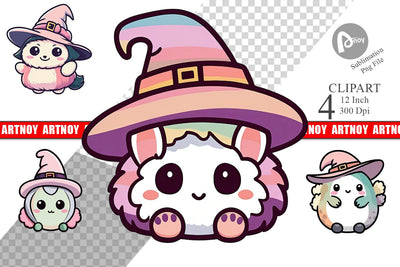 Cute Witch Clipart Sublimation artnoy 