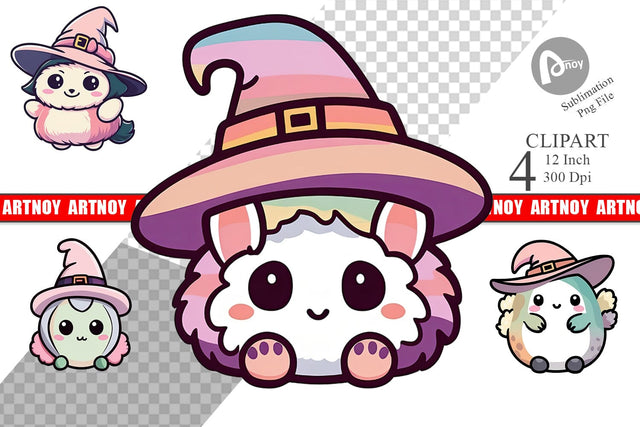 Cute Witch Clipart Sublimation artnoy 