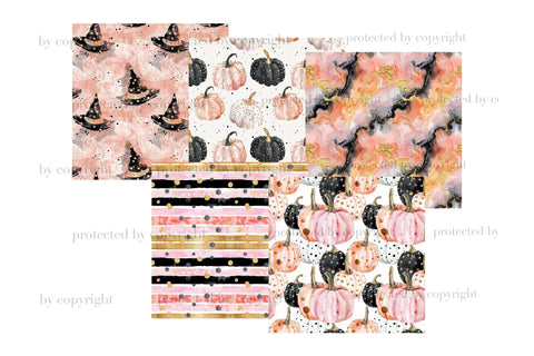 Cute Witch Digital Papers | Halloween Seamless Pattern Digital Pattern GlamArtZhanna 