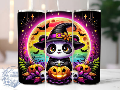 Cute Witch Panda Halloween Tumbler, Witch Panda Cup, Spooky Animal Wrap, 20Oz Sublimation Design, Cute Halloween Mug, Panda Witch Drinkware, Kawaii Spooky Tumbler Sublimation ToriDesigns 
