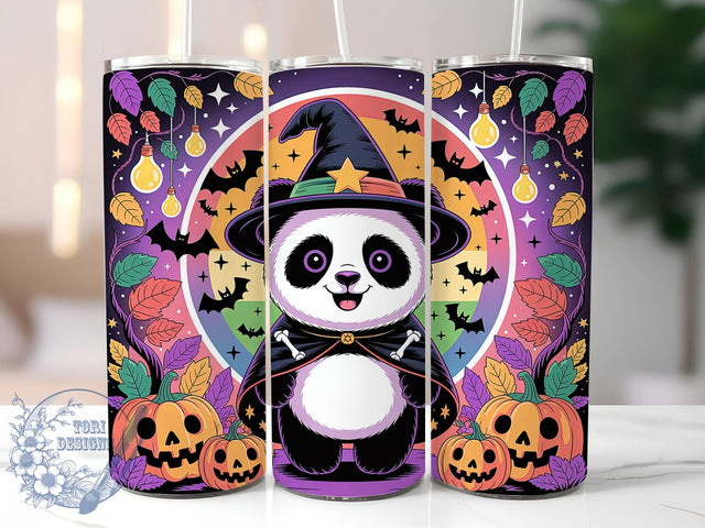 Cute Witch Panda Halloween Tumbler, Witch Panda Cup, Spooky Animal Wrap, 20Oz Sublimation Design, Cute Halloween Mug, Panda Witch Drinkware, Kawaii Spooky Tumbler Sublimation ToriDesigns 
