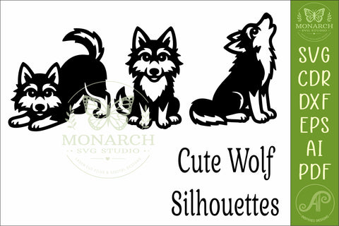 Cute Wolf SVG Silhouette Woodland Animal Cut Files 1 SVG APInspireddesigns 