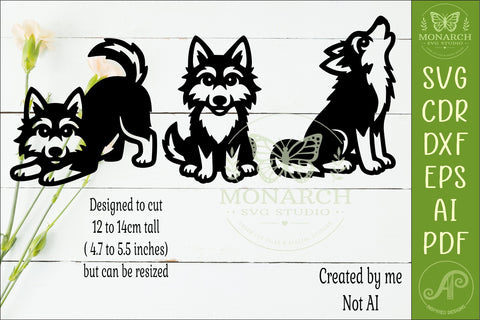 Cute Wolf SVG Silhouette Woodland Animal Cut Files 1 SVG APInspireddesigns 