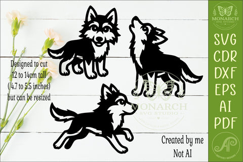 Cute Wolf SVG Silhouette Woodland Animal Cut Files 2 SVG APInspireddesigns 