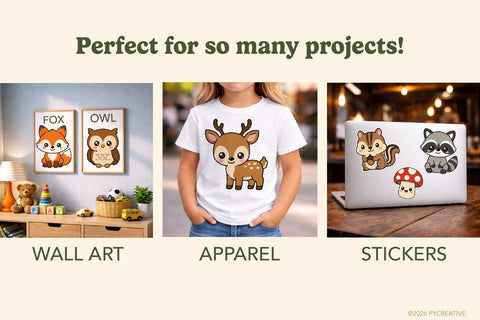 Cute Woodland Animals Clipart SVG PNG SVG Patty Young Creative 