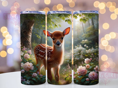 Cute Woodland Baby Deer Tumbler, Woodland Animal Tumbler, Cute Deer Wrap, Whimsical Forest Wrap, Rustic Woodland Wrap, Sublimation Design, Trendy Gift Idea Sublimation SvggirlplusArt 