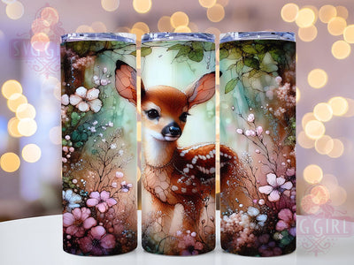 Cute Woodland Baby Deer Tumbler, Woodland Animal Tumbler, Cute Deer Wrap, Whimsical Forest Wrap, Rustic Woodland Wrap, Sublimation Design, Trendy Gift Idea Sublimation SvggirlplusArt 