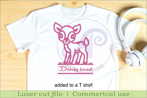 Cute Woodland Deer name sign svg laser cut file SVG APInspireddesigns 