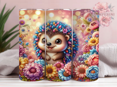 Cute Woodland Hedgehog Tumbler, Woodland Animal Wrap, Adorable Hedgehog Cup, 20oz Sublimation Wrap, Stylish Hedgehog Design Tumbler, Playful Animal Theme Cup, Sweet Hedgehog Wrap Sublimation Li Zamperini 