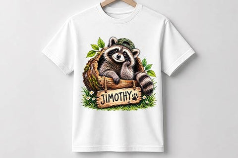 Cute Woodland Raccoon PNG | Rustic Animal Sublimation Design SVG BillahCrafts 
