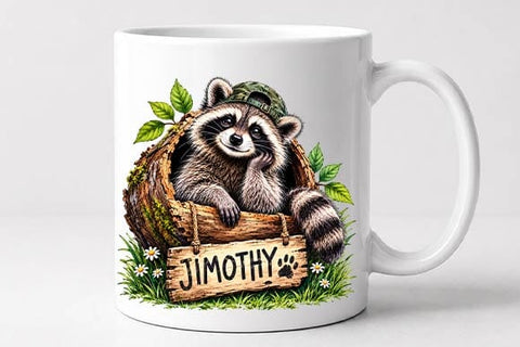 Cute Woodland Raccoon PNG | Rustic Animal Sublimation Design SVG BillahCrafts 