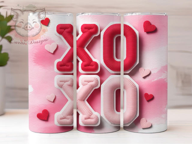 Cute XOXO Valentine Hearts Tumbler, Love Hug Kiss Wrap, Cute Hearts Cup, Romantic Sublimation Design, Valentine Gift Tumbler, Sweet XOXO Wrap, Adorable Love Cup Sublimation Lara' s Designs 