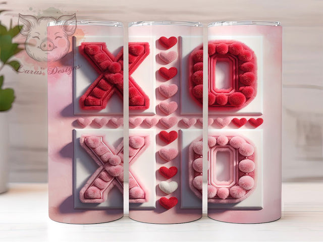 Cute XOXO Valentine Hearts Tumbler, Love Hug Kiss Wrap, Cute Hearts Cup, Romantic Sublimation Design, Valentine Gift Tumbler, Sweet XOXO Wrap, Adorable Love Cup Sublimation Lara' s Designs 