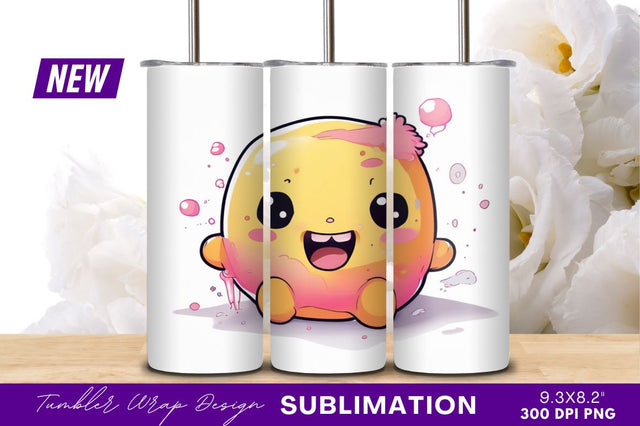 Cute yellow cartoon tumbler png character Sublimation Regulrcrative 