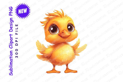 Cute yellow chick cartoon clipart png Sublimation Regulrcrative 