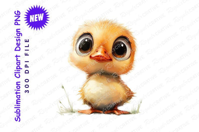 Cute yellow chick with big eyes clipart Sublimation Regulrcrative 