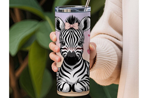 Cute Zebra Baby 20oz Tumbler Wrap Sublimation DesignSVG 