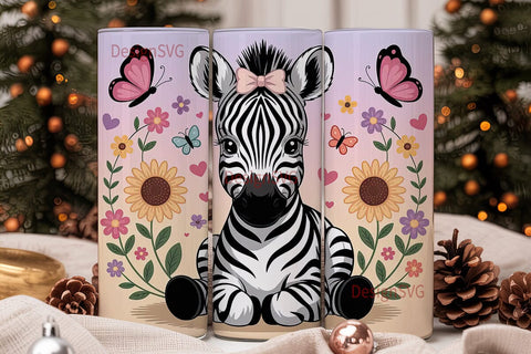 Cute Zebra Baby 20oz Tumbler Wrap Sublimation DesignSVG 
