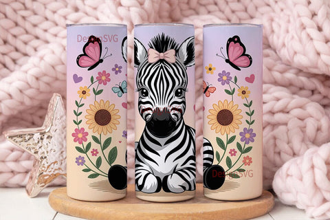 Cute Zebra Baby 20oz Tumbler Wrap Sublimation DesignSVG 