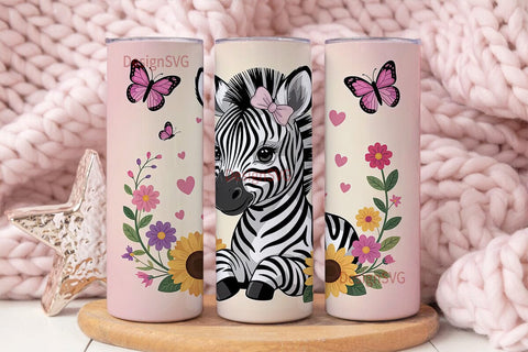 Cute Zebra Baby 20oz Tumbler Wrap Sublimation DesignSVG 