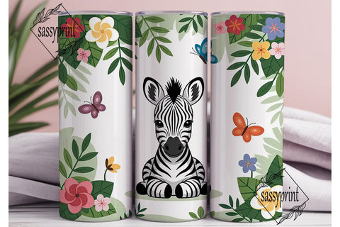 Cute Zebra Tumbler Wrap Sublimation sassyprint 