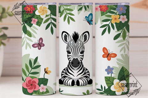 Cute Zebra Tumbler Wrap Sublimation sassyprint 
