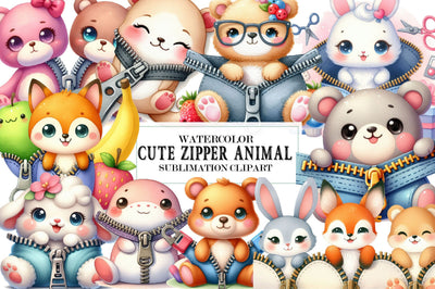 Cute Zipper Animal Sublimation Clipart Sublimation SVGista 