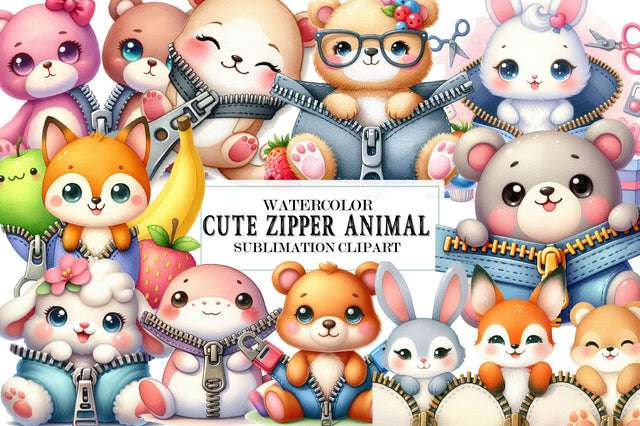 Cute Zipper Animal Sublimation Clipart Sublimation SVGista 