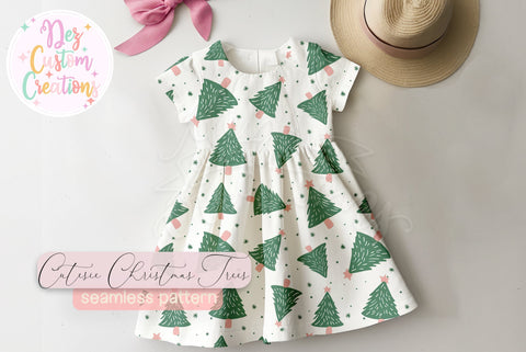 Cutesie Pink Christmas Pattern - Seamless Digital Paper Digital Pattern Dez Custom Creations 