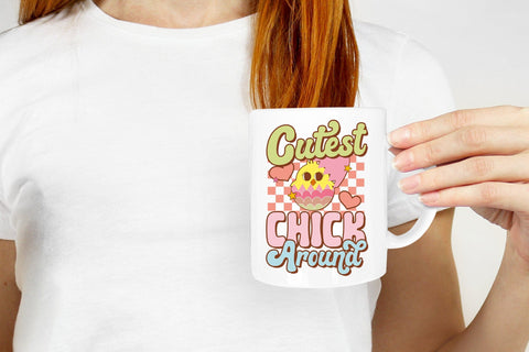 Cutest Chick Around - Groovy Easter Sublimation Sublimation CraftLabSVG 