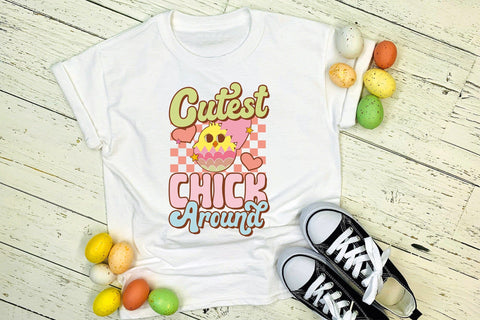 Cutest Chick Around - Groovy Easter Sublimation Sublimation CraftLabSVG 