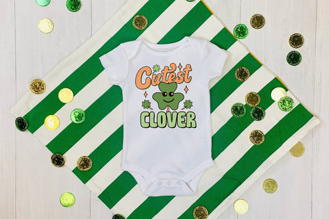 Cutest Clover, Retro St Patricks Day PNG Sublimation CraftLabSVG 