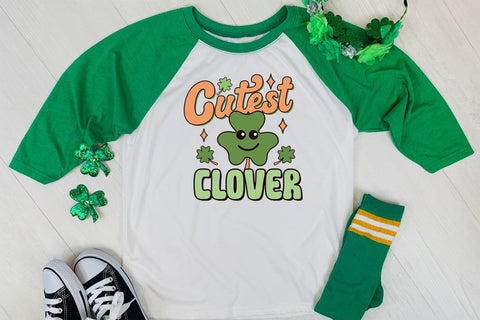 Cutest Clover, Retro St Patricks Day PNG Sublimation CraftLabSVG 