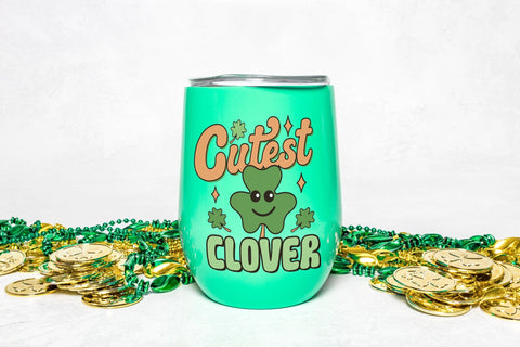 Cutest Clover, Retro St Patricks Day PNG Sublimation CraftLabSVG 