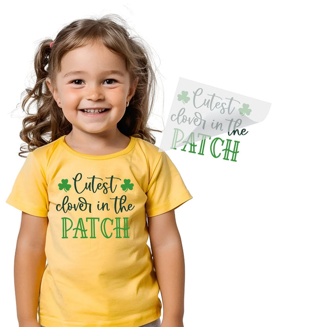 Cutest Clover St Patricks Day Iron On Transfer Physical So Fontsy T-Shirt Iron-On Transfer Shop 4x4