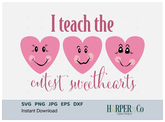 Cutest Heart Faces SVG PNG Cut EPS File SVG HarperNCo 