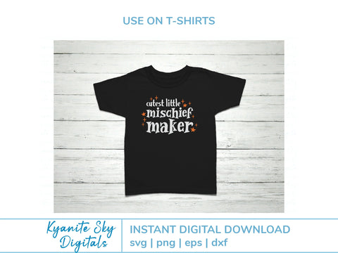 Cutest Little Mischief Maker SVG kids halloween quote SVG Kyanite Sky Digitals 